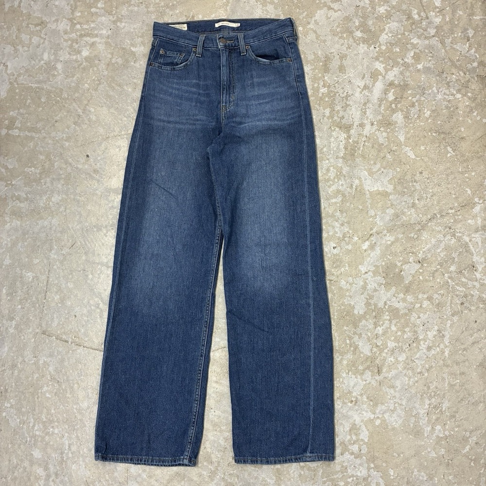 Levis Jeans Womens 26 Blue High Loose Premium Big E Stretch Denim Fits 28x30‎
